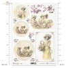 vintage, retro, kobieta, sukienka, kwiaty, róża, róże, dekoracje kwiatowe, ornamenty, medalion, ramka, romantyzm, R364